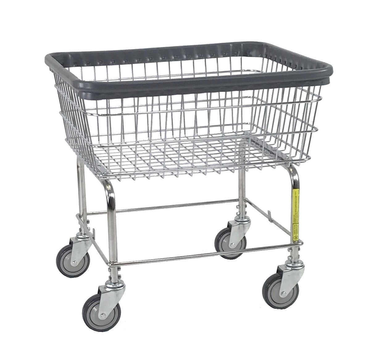 R&B Wire 200cfc56ckd Wire Laundry Cart with Double Pole Rack, Chrome, Size: 75 in