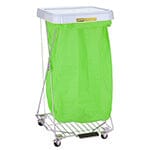 R&B Wire 200cfc56ckd Wire Laundry Cart with Double Pole Rack, Chrome, Size: 75 in